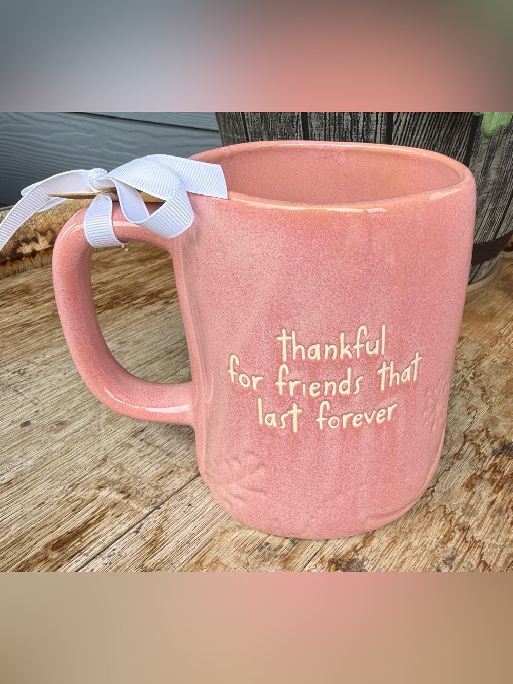 Disney Rae Dunn Piglet Pink Mug Thankful Friends NWT - Picture 2 of 5